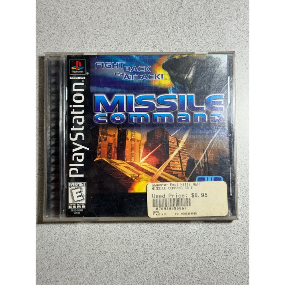 Atari Missile Command Sony PlayStation 1 PS1 Game Good SLUS-00992 Arcade Shooter